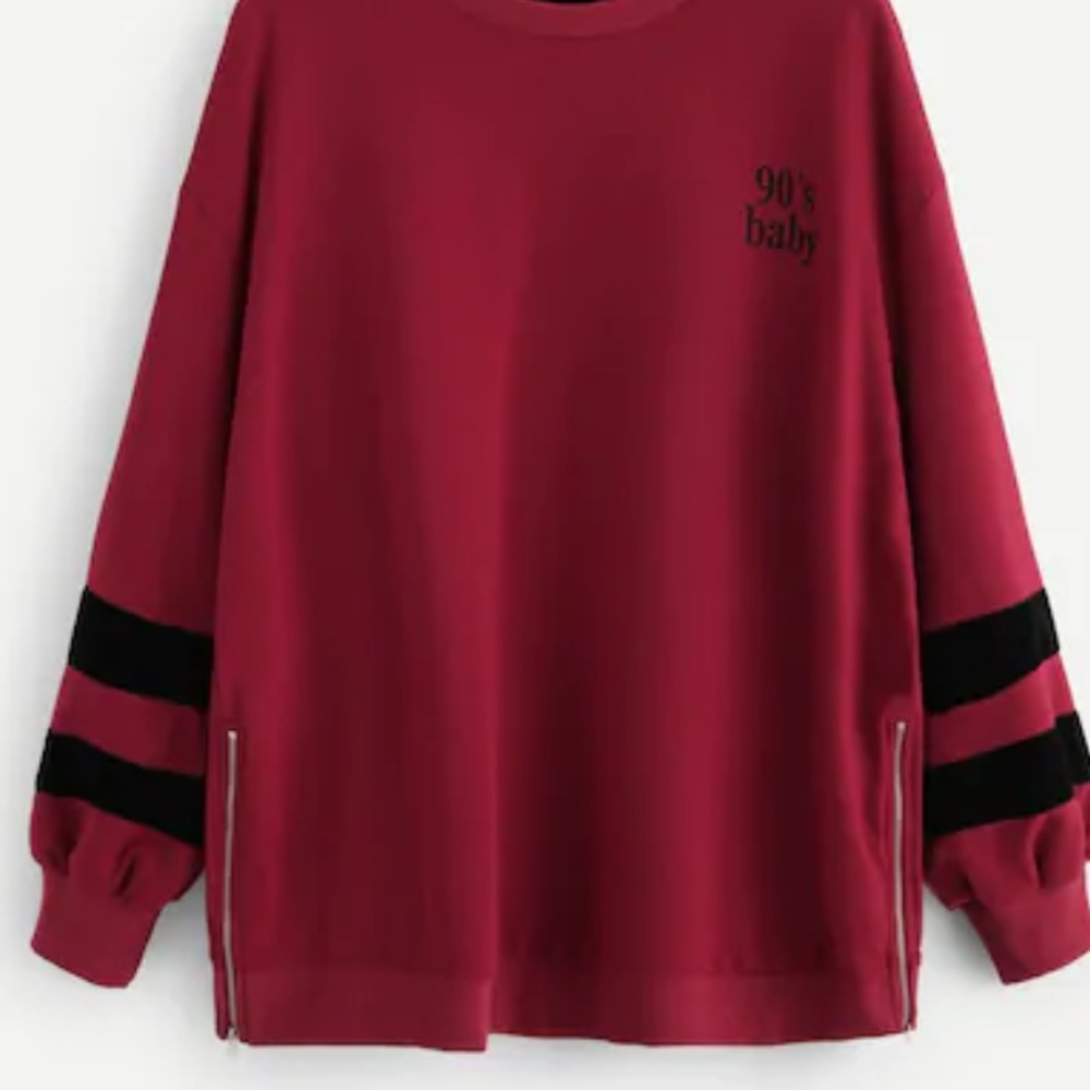 RESTOCKED 90s Baby Oversized Side ZIp Sweatshirt - Picture 2 of 4